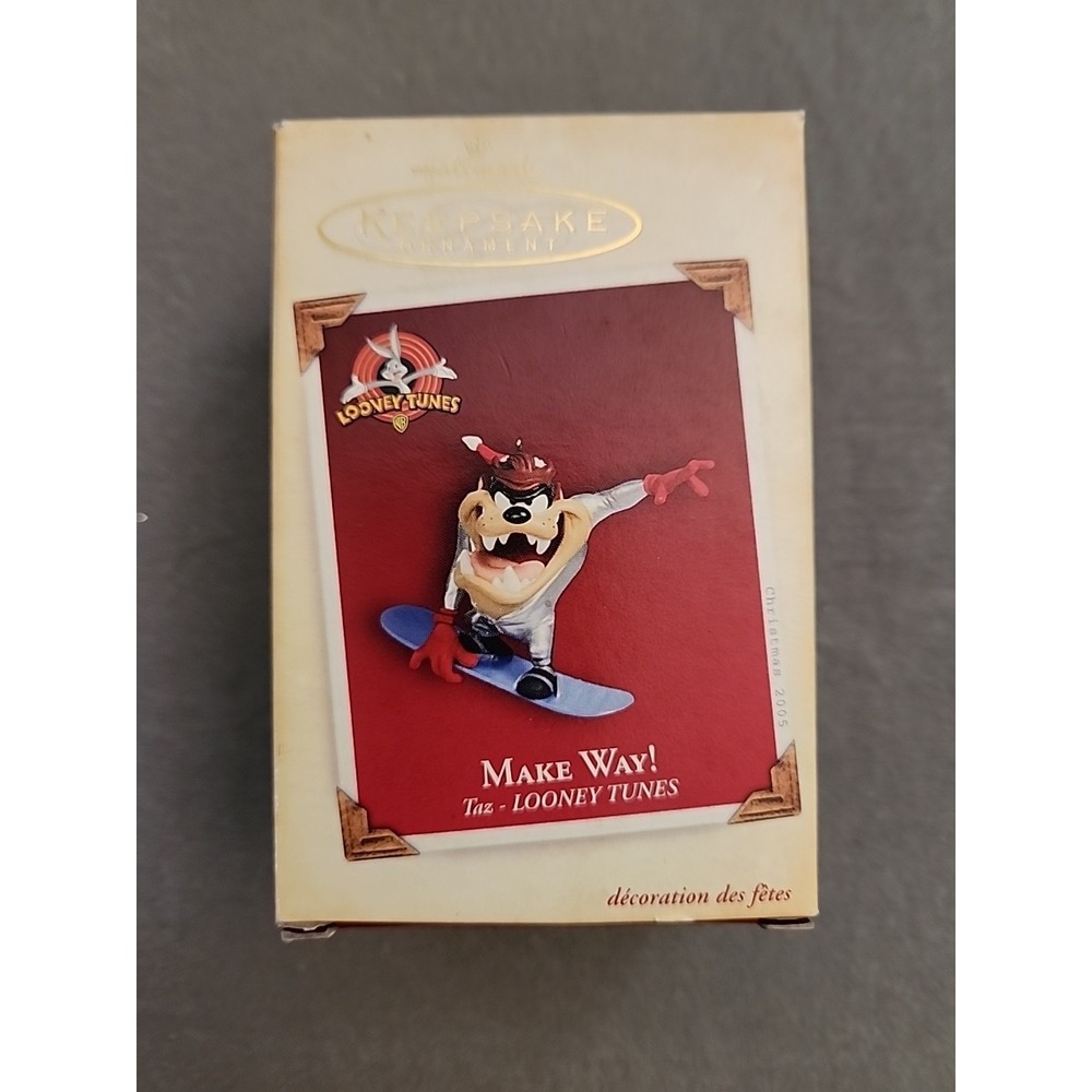 Vtg Hallmark 2005 Looney Tunes Taz Make Way! Christmas Ornament New In Box